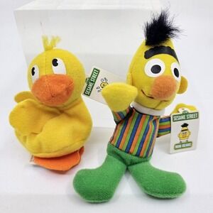 Sesame Street Kelloggs Lot Of 2 Mini Plush Toys Doll Stuffed Animal Bert Duckie